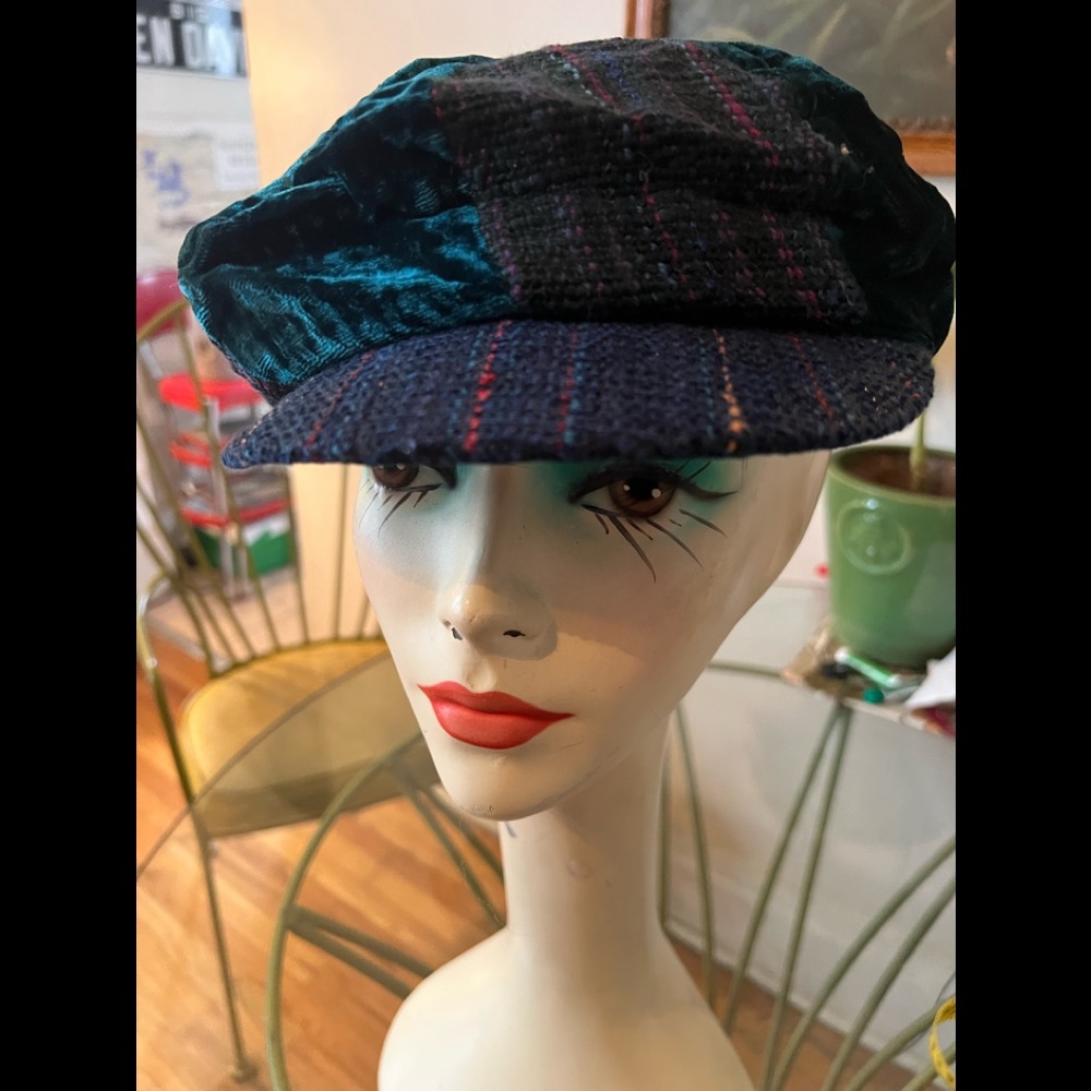 Crushed Velvet Newsboy Hat